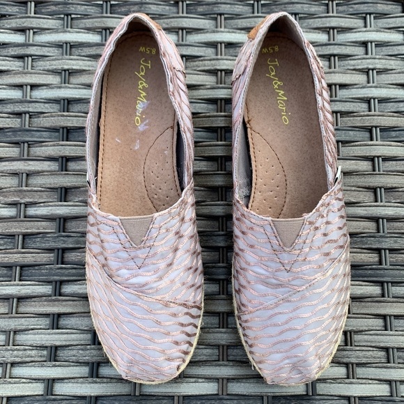 JOY & MARIO Espadrille Wedge Slip-Ons - Coffee - Picture 9 of 16